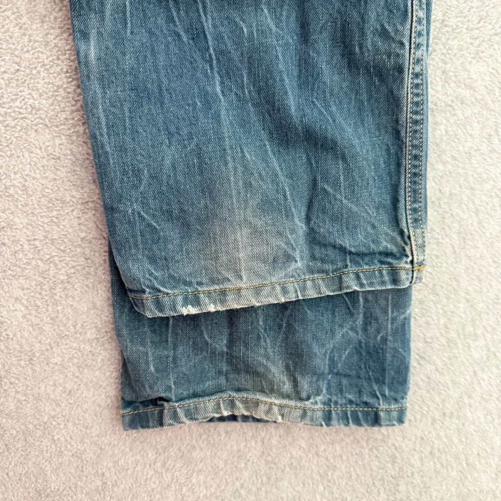 Diesel Viker Mens 31x32 Regular Straight Leg Distressed Light Wash Jeans
